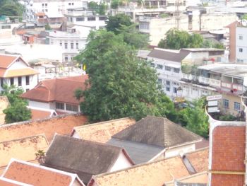 High angle view of residential district