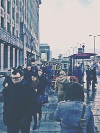 People walking in city