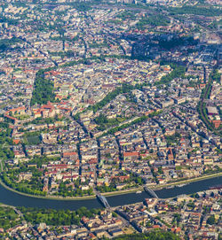 Aerial of the city krakow in poland
