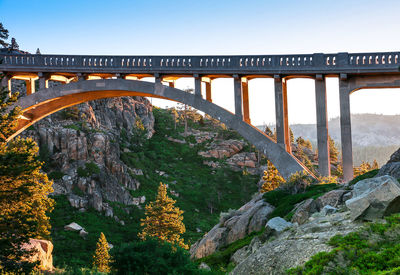 Arch bridge over river