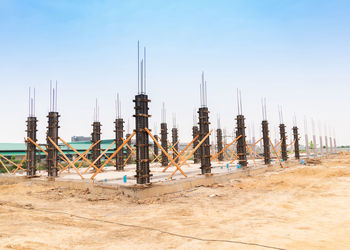 Pvc column formwork under construction at the construction site