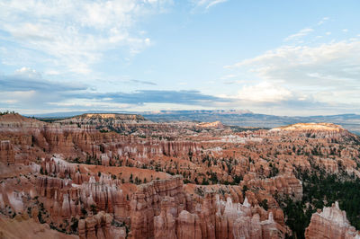 Panoramic view of rock formations against sky