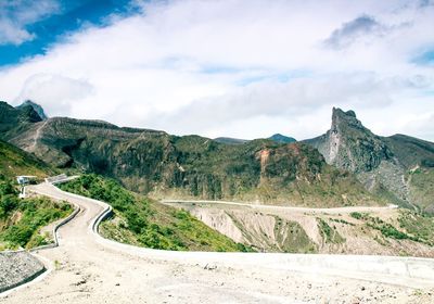 Scenic view of mountains against sky