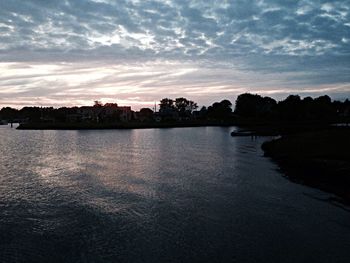 Scenic view of sea at sunset