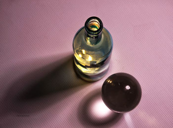 Close-up of glasses on table