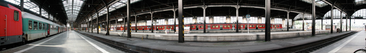 Panoramic view of train at railroad station platform