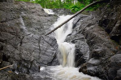 Scenic view of waterfall