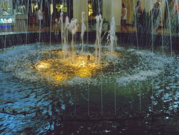 Close-up of water splashing in fountain