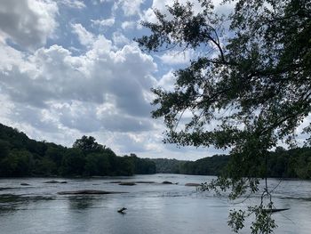 Scenic view of river against sky