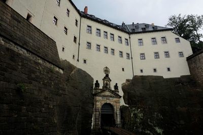 Low angle view of historic building against sky