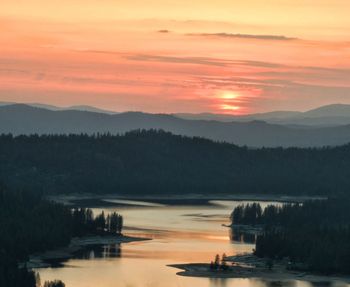 Sunset over lake