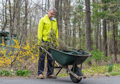 Man standing in a forest