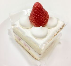 High angle view of dessert in plate