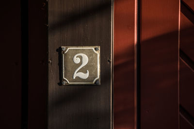 Close-up of text on wall