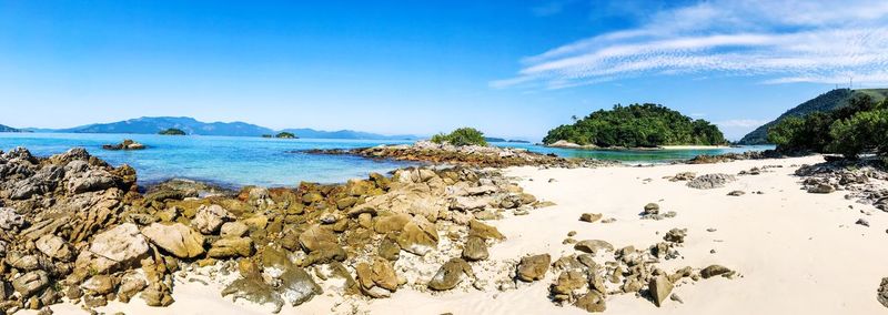 Scenic view of beach against sky