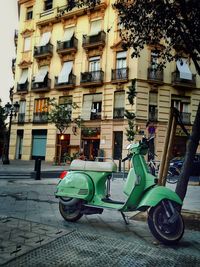 Cars parked in front of building