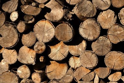 Full frame shot of logs