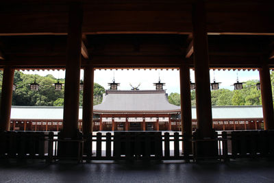 View of empty chairs in building