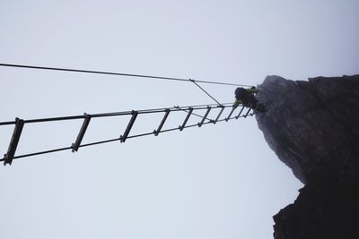 Low angle view of man against clear sky