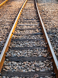 High angle view of railroad tracks