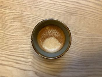 High angle view of coffee on table