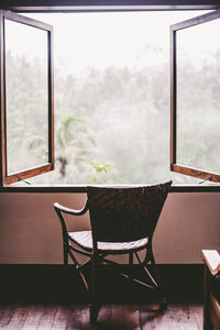 Empty chairs and table at home