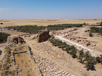 Panoramic view of landscape against clear sky