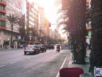 Cars on city street