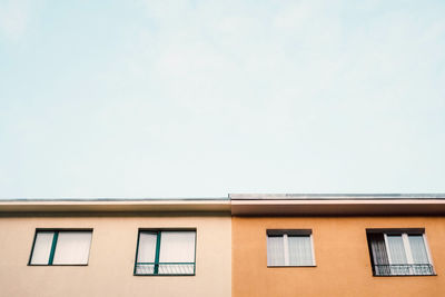 Low angle view of building against clear sky