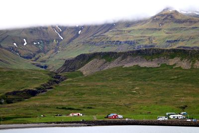 Scenic view of land against sky