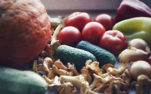 Close-up of vegetables on table