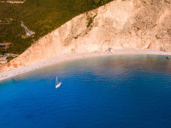 High angle view of beach