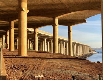 Bridge over sea against sky