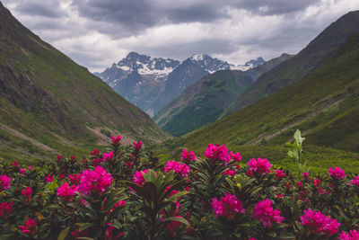 Scenic view of mountains against sky