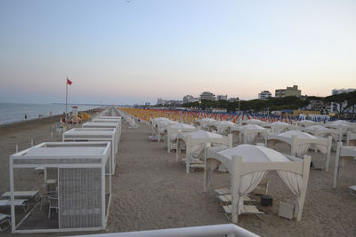 An empty beach in italy at summer