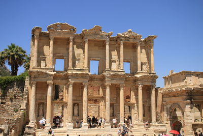 Low angle view of historical building against clear sky