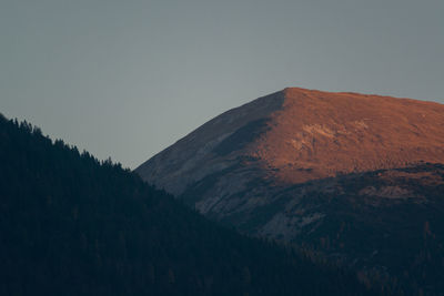 Scenic view of mountains against clear sky