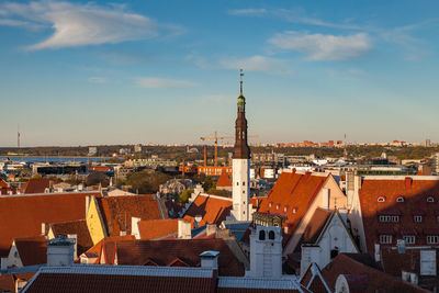 High angle view of town
