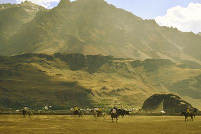 Scenic view of mountains against sky