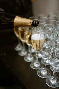 Close-up of wineglass on table