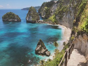 Panoramic view of sea and rocks