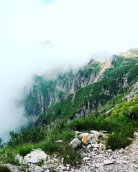 Scenic view of mountains against sky