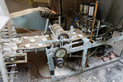 High angle view of machinery in industry