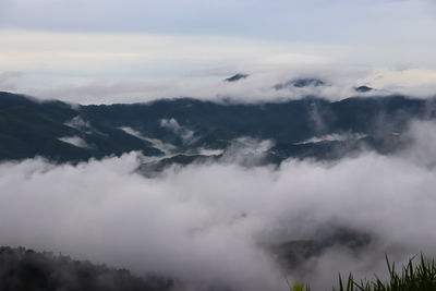 Low angle view of mountains against sky