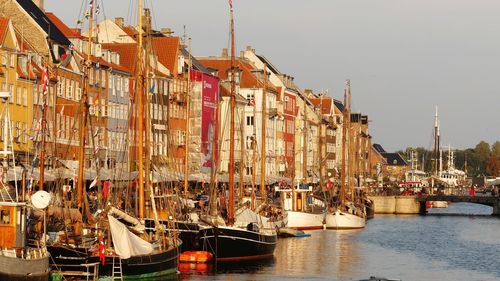 Boats in harbor