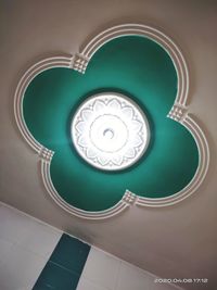 Directly below shot of illuminated electric lamp
