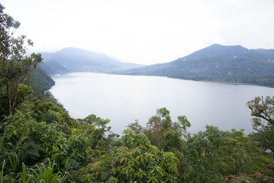 Scenic view of lake and mountains