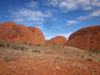 Scenic view of desert landscape against sky