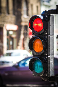 Close-up of road signal