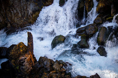 Scenic view of waterfall